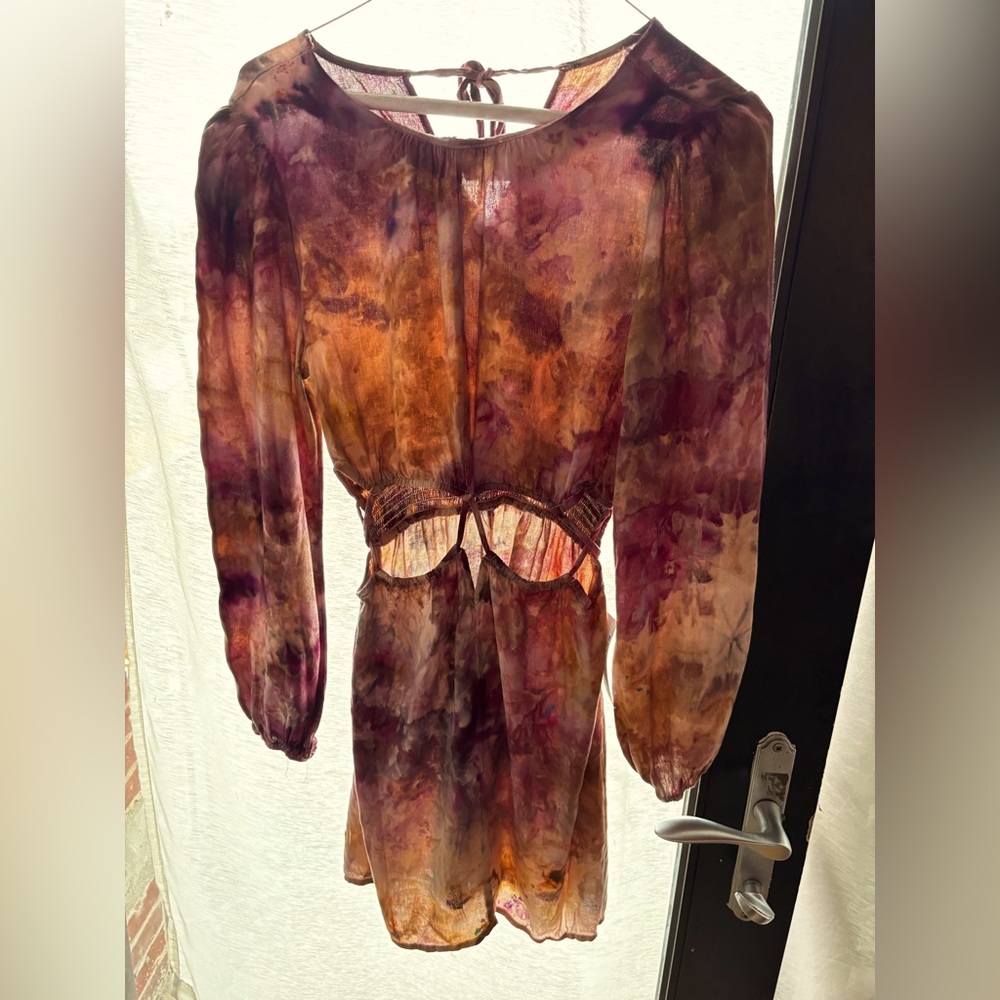 Tie dye dress with cutouts